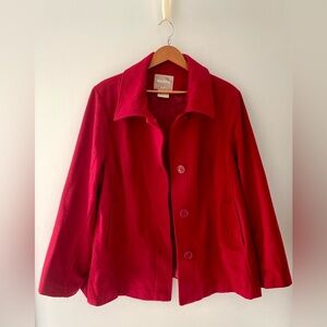 Vintage Red Wool-Poly Blend Women's Jacket